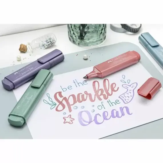 Textmarker Metallic 1546, 8 buc/set, FABER-CASTELL Sparkling - 4Papet